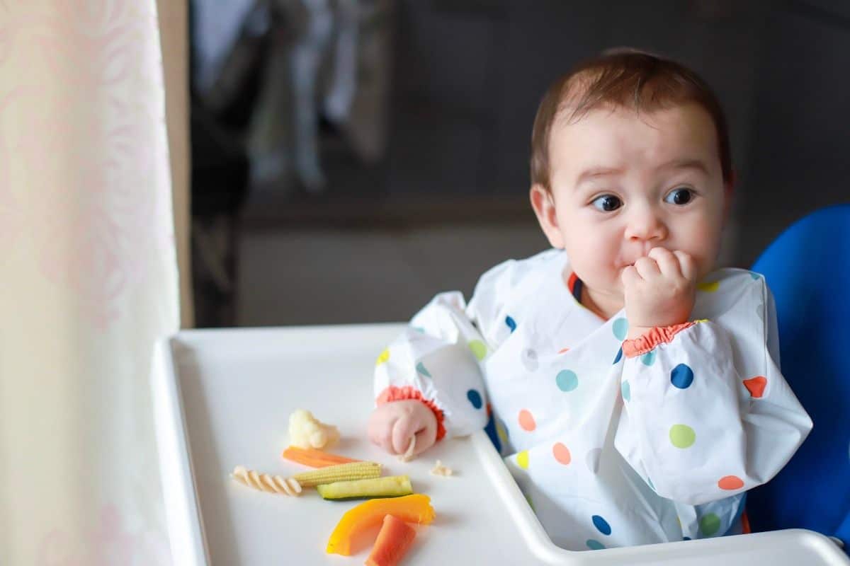 bambino comincia a mangiare frutta e verdura nel primo periodo di svezzamento